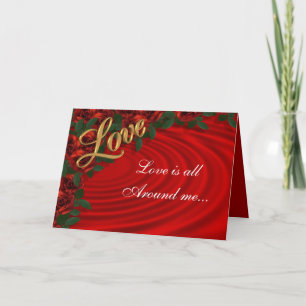 Red Roses Love Valentine card or invitation