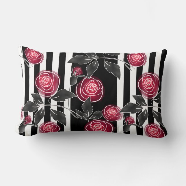 Red roses lumbar pillow (Front)