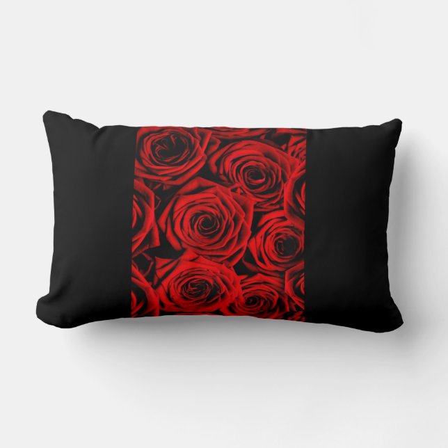 Red Roses Lumbar Pillow (Front)