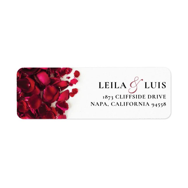 Red Roses Mariage Adresse de retour (Devant)