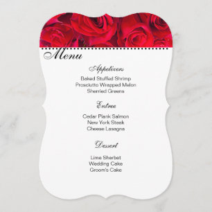Red Roses Menu Card