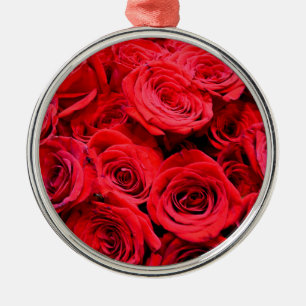 Red Roses Metal Ornament