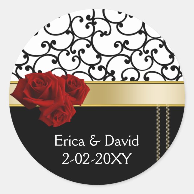 red roses Monogram label (Front)