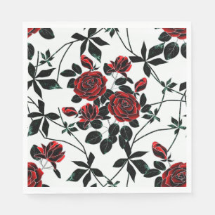 Red roses . napkin