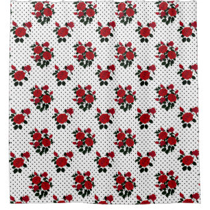 Red roses on a polka dot background.