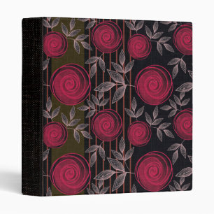 Red roses on black. binder