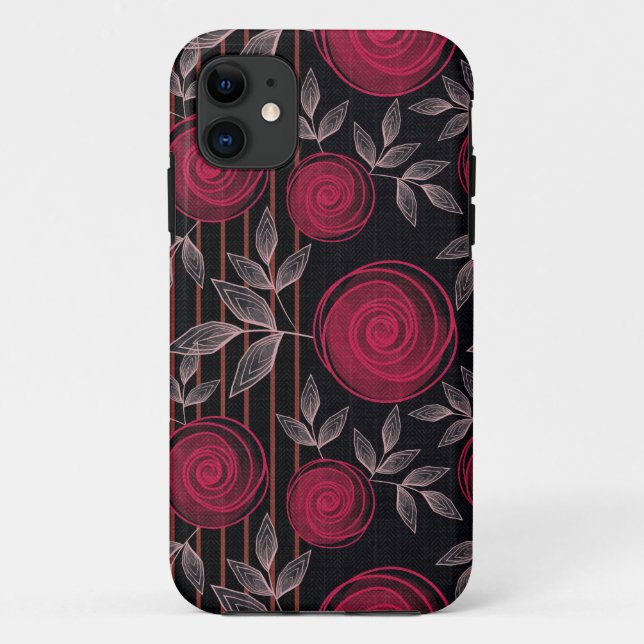 Red roses on black.  Case-Mate iPhone case (Back)