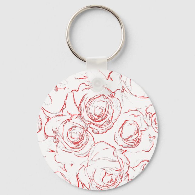 Red Roses Outlines Keychain (Front)