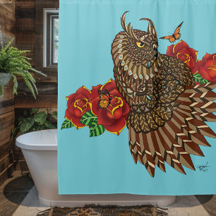 Red Roses Owl Blue