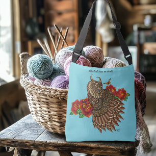 Red Roses Owl Blue Crossbody Bag