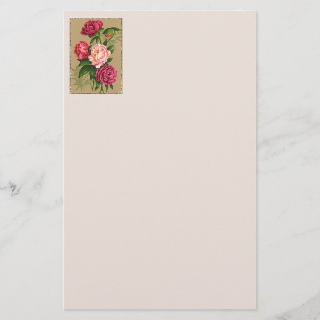 Red Roses Painting Stationery (Front)