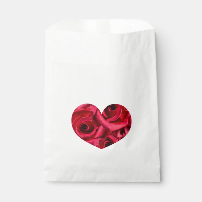 Red Roses Path Flower Garland Favour Bag (Front)