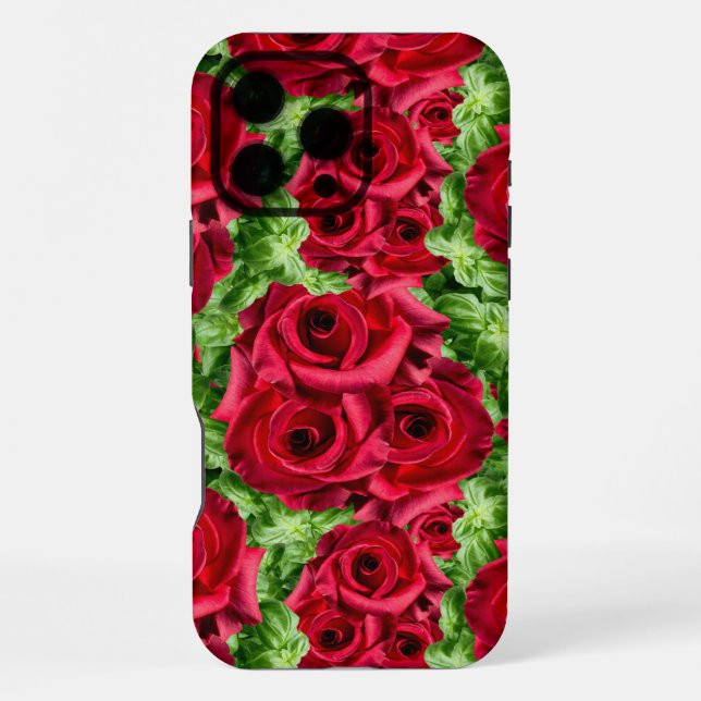 Red Roses Path Flower Garland iPhone Case (Back)