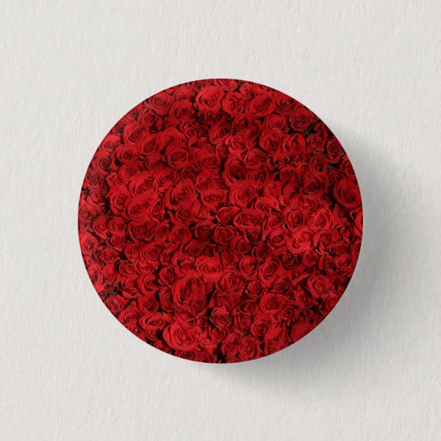 Red Roses Pattern-37431 1 Inch Round Button (Front)