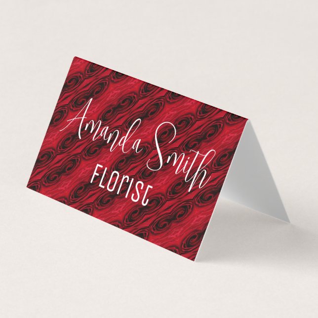 red roses pattern business card (Front)