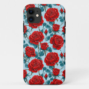 Red roses pattern iPhone 11 case