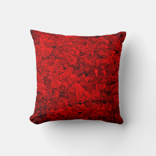 red roses pattern, lovely,chic elegant,art deco throw pillow