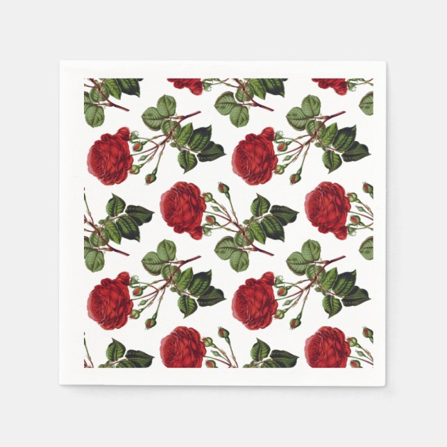Red Roses Pattern Napkin (Front)
