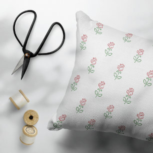 Red Roses, Pattern Of Roses, Flowers Accent Pillow