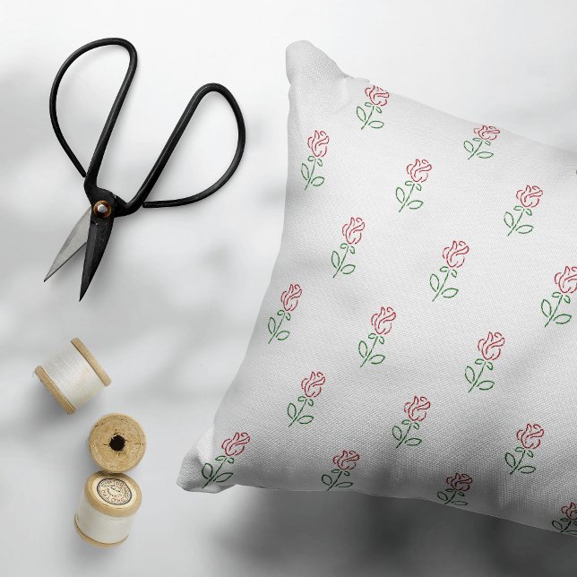 Red Roses, Pattern Of Roses, Flowers Accent Pillow (Creator Uploaded)