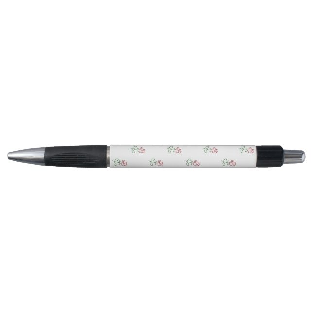 Red Roses, Pattern Of Roses, Flowers Pen (Front)