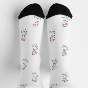 Red Roses, Pattern Of Roses, Flowers Socks