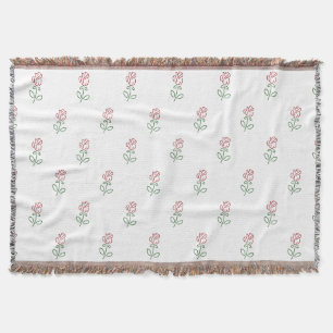Red Roses, Pattern Of Roses, Flowers Throw Blanket