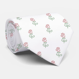 Red Roses, Pattern Of Roses, Flowers Tie