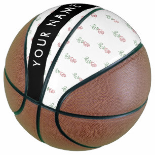 Red Roses, Pattern Of Roses, Your Name Basketball