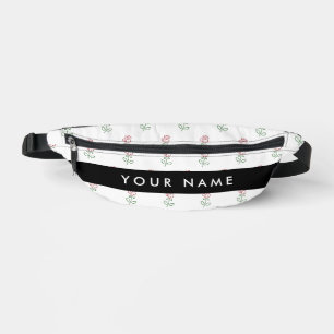 Red Roses, Pattern Of Roses, Your Name Fanny Pack