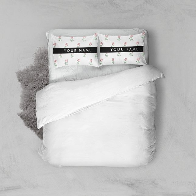 Red Roses, Pattern Of Roses, Your Name Pillowcase (Creator Uploaded)