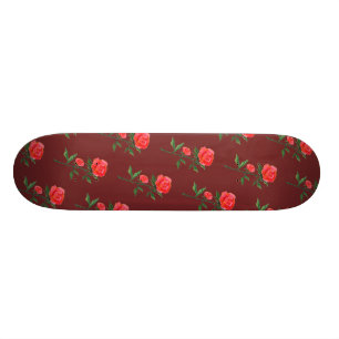 Red Roses Pattern Skateboard