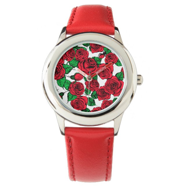 Red roses pattern watch (Front)