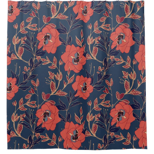 Red Roses Peonies Dark Background (Front)