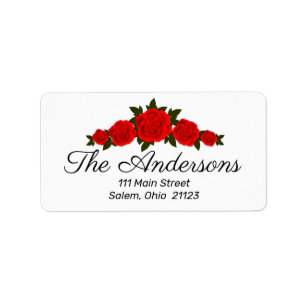 Red Roses Personalized Return Address Labels