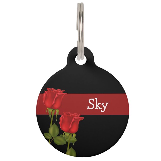 Red Roses Pet Tag (Front)