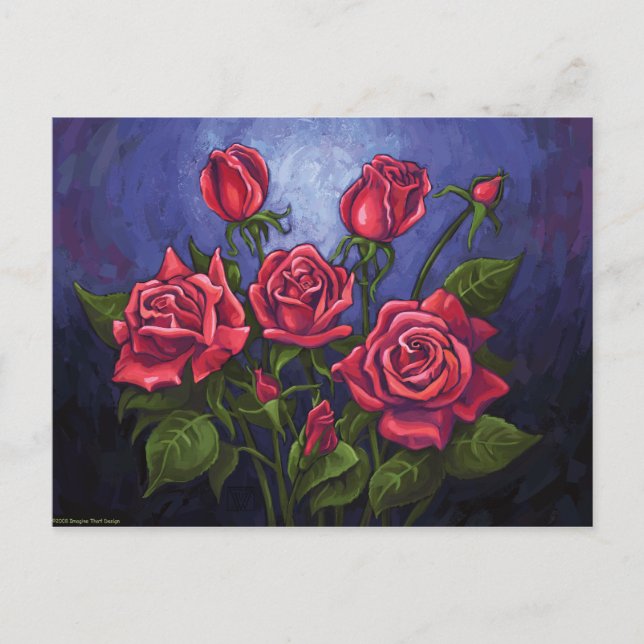 Red Roses Postcard (Front)