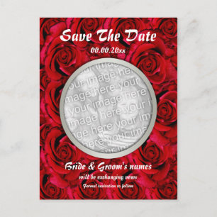 Red roses postcards template - customizable