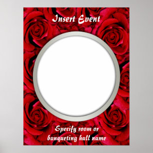 Red roses posters template - customizable