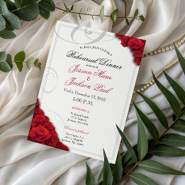 Red Roses Rehearsal Dinner Invitaiton Invitation