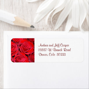 Red Roses Return Address Label
