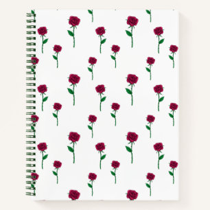 Red roses romantic Valentine's Day pattern Notebook