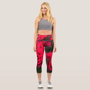 Red Roses Rosarium  Leggings