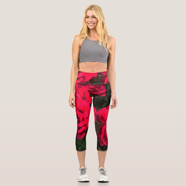 Red Roses Rosarium  Leggings (Front)