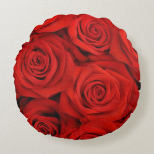 Red Roses Round Pillow