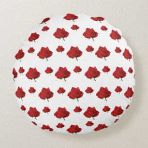 Red Roses Round Pillow