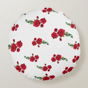 Red Roses Round Pillow