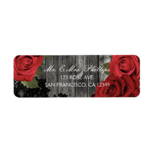 Red Roses Rustique Black dentelle Mariage Faveur C