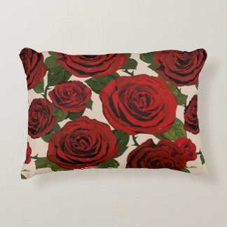 	Red roses. Seamless floral background.  Accent Pillow