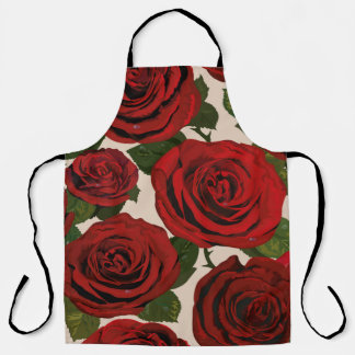 	Red roses. Seamless floral background.  Apron